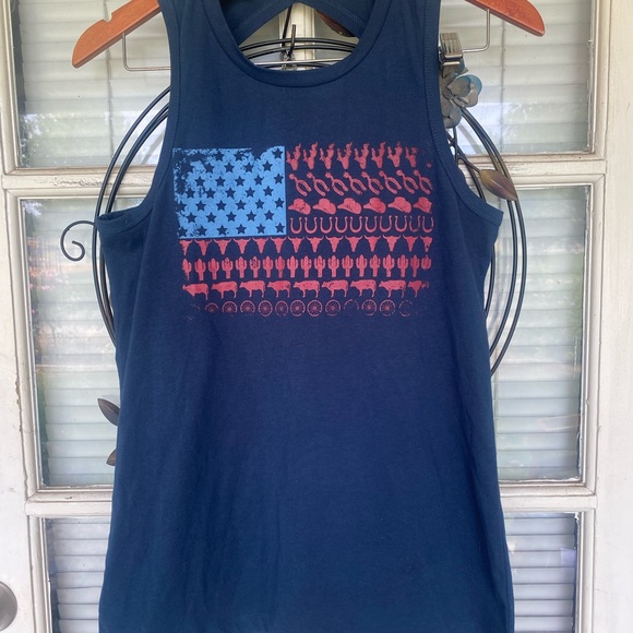 NWOT Cruel Girl🇺🇸 Patriotic flag 4th of July shirt small adorable open back - Picture 2 of 3